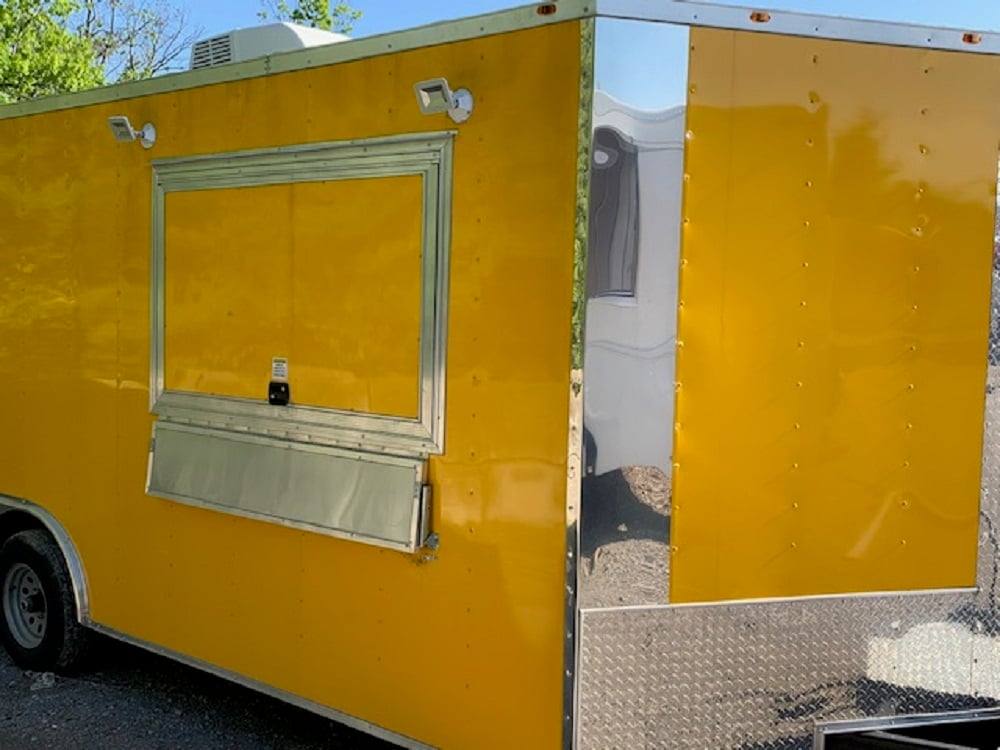 8.5' x 20' Yellow Concession Food Trailer