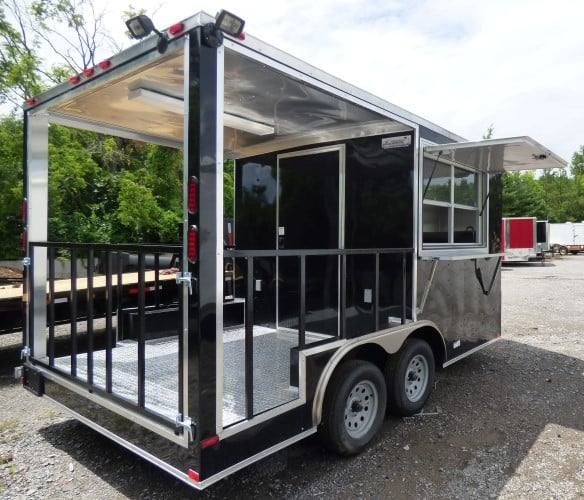 51-8.5-x-14-black-concession-bbq-food-event-catering-trailer-24.jpg 8.5' x 14' Black Concession BBQ Food Event Catering Trailer