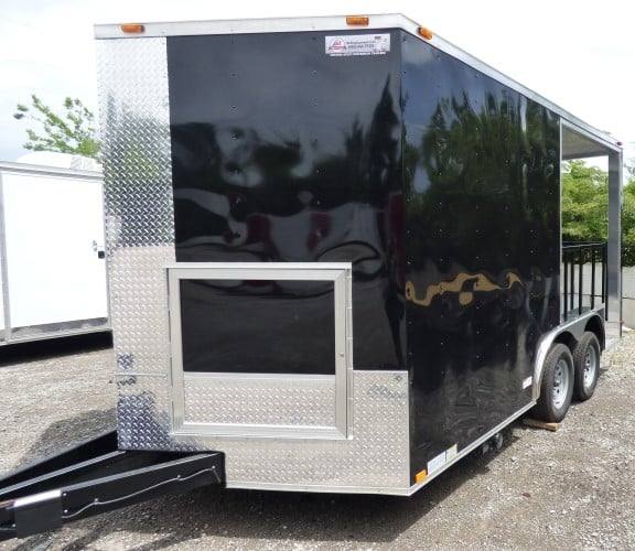 51-8.5-x-14-black-concession-bbq-food-event-catering-trailer-25.jpg 8.5' x 14' Black Concession BBQ Food Event Catering Trailer
