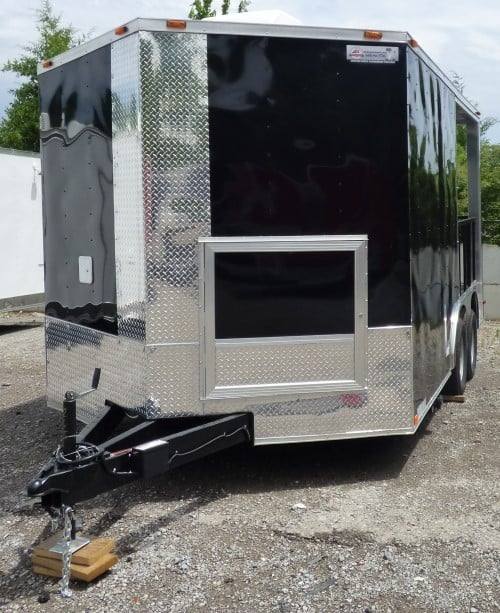 51-8.5-x-14-black-concession-bbq-food-event-catering-trailer-28.jpg 8.5' x 14' Black Concession BBQ Food Event Catering Trailer