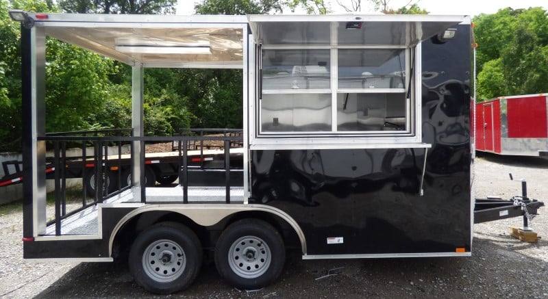 51-8.5-x-14-black-concession-bbq-food-event-catering-trailer-33.jpg 8.5' x 14' Black Concession BBQ Food Event Catering Trailer