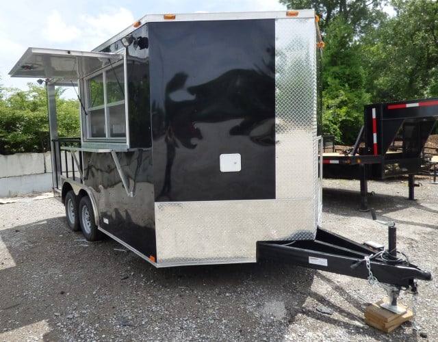 51-8.5-x-14-black-concession-bbq-food-event-catering-trailer-37.jpg 8.5' x 14' Black Concession BBQ Food Event Catering Trailer