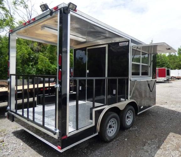 51-8.5-x-14-black-concession-bbq-food-event-catering-trailer-4.jpg 8.5' x 14' Black Concession BBQ Food Event Catering Trailer