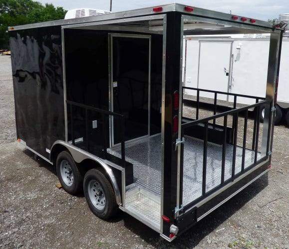 51-8.5-x-14-black-concession-bbq-food-event-catering-trailer-5.jpg 8.5' x 14' Black Concession BBQ Food Event Catering Trailer