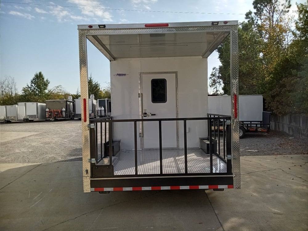 512-8.5-x-21-white-porch-style-bbq-vending-concession-trailer-with-appliances-7.jpg 8.5' x 21' White Porch Style BBQ Vending Concession Trailer with Appliances
