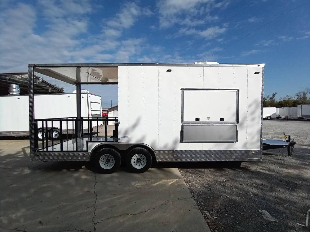 512-8.5-x-21-white-porch-style-bbq-vending-concession-trailer-with-appliances-8.jpg 8.5' x 21' White Porch Style BBQ Vending Concession Trailer with Appliances