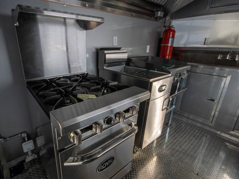 8.5' x 22' Black BBQ Concession Trailer with Appliances