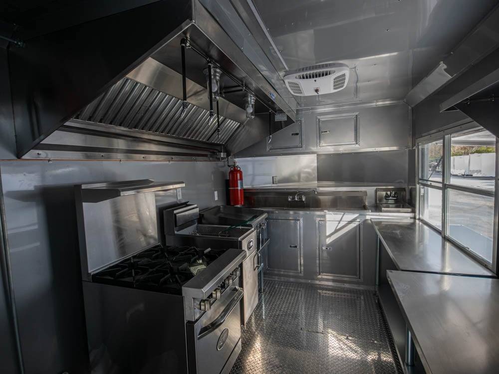 8.5' x 22' Black BBQ Concession Trailer with Appliances