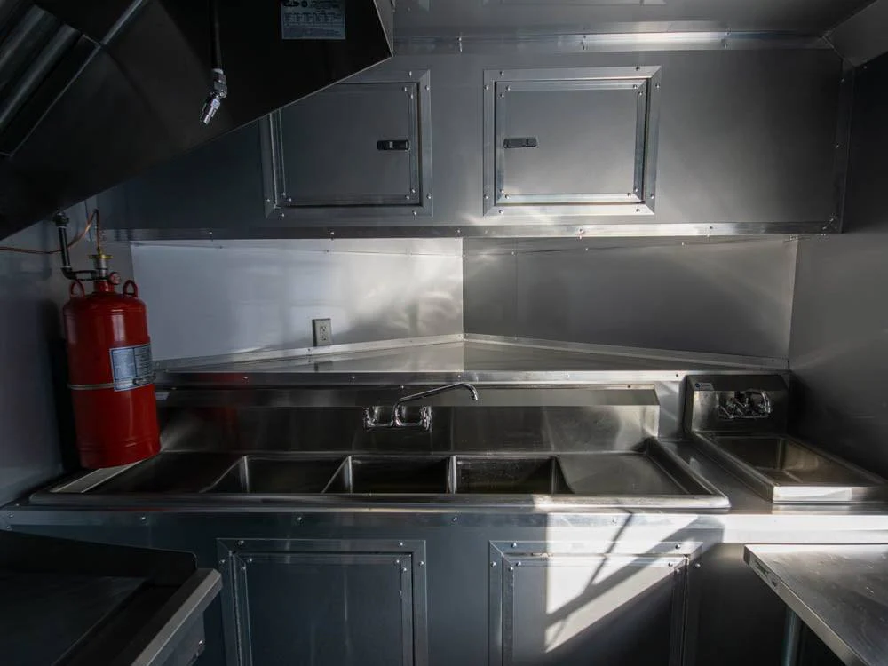 8.5' x 22' Black BBQ Concession Trailer with Appliances
