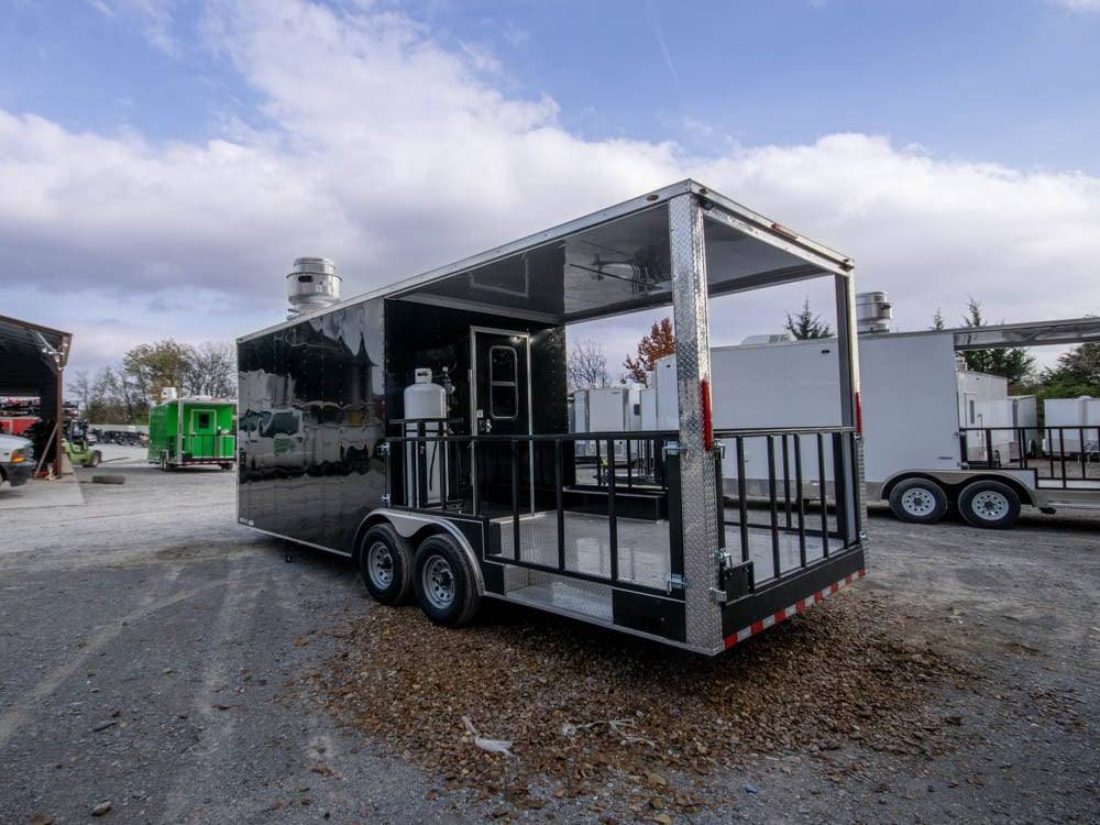 8.5' x 22' Black BBQ Concession Trailer with Appliances