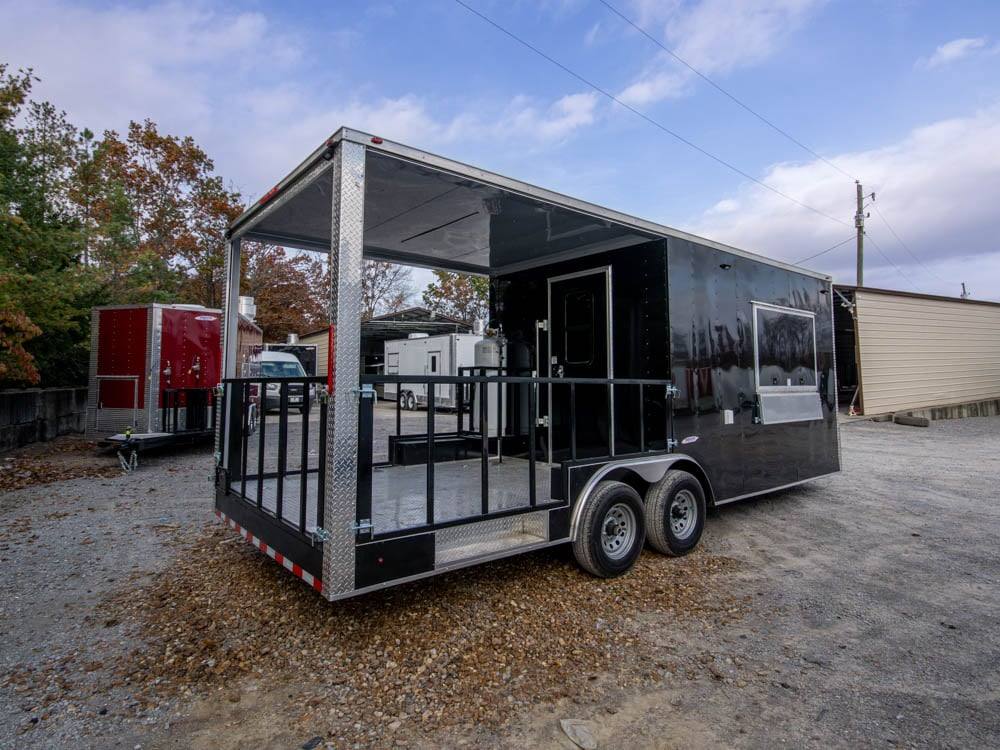 8.5' x 22' Black BBQ Concession Trailer with Appliances
