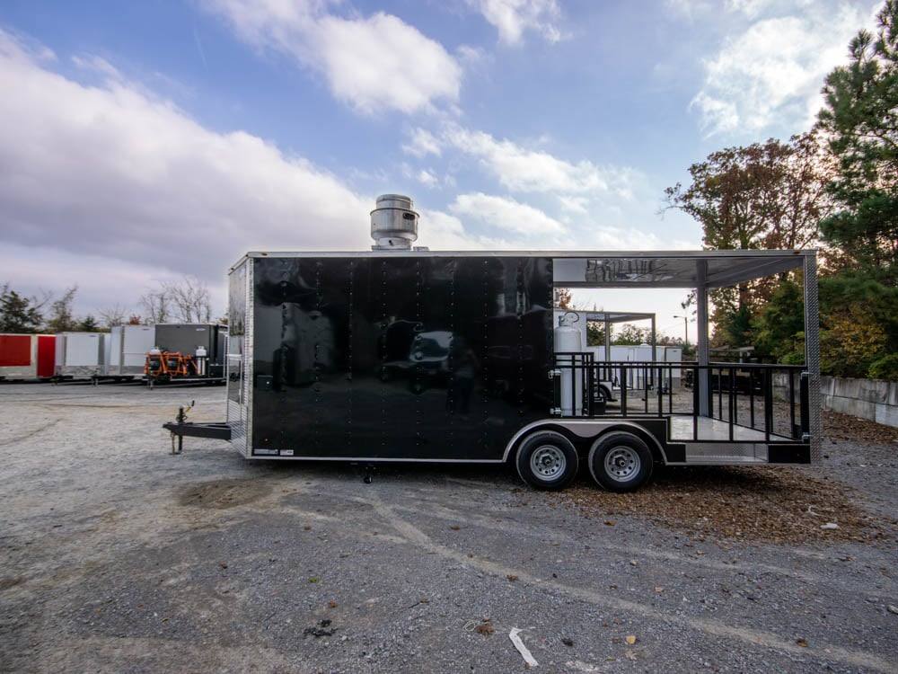 8.5' x 22' Black BBQ Concession Trailer with Appliances