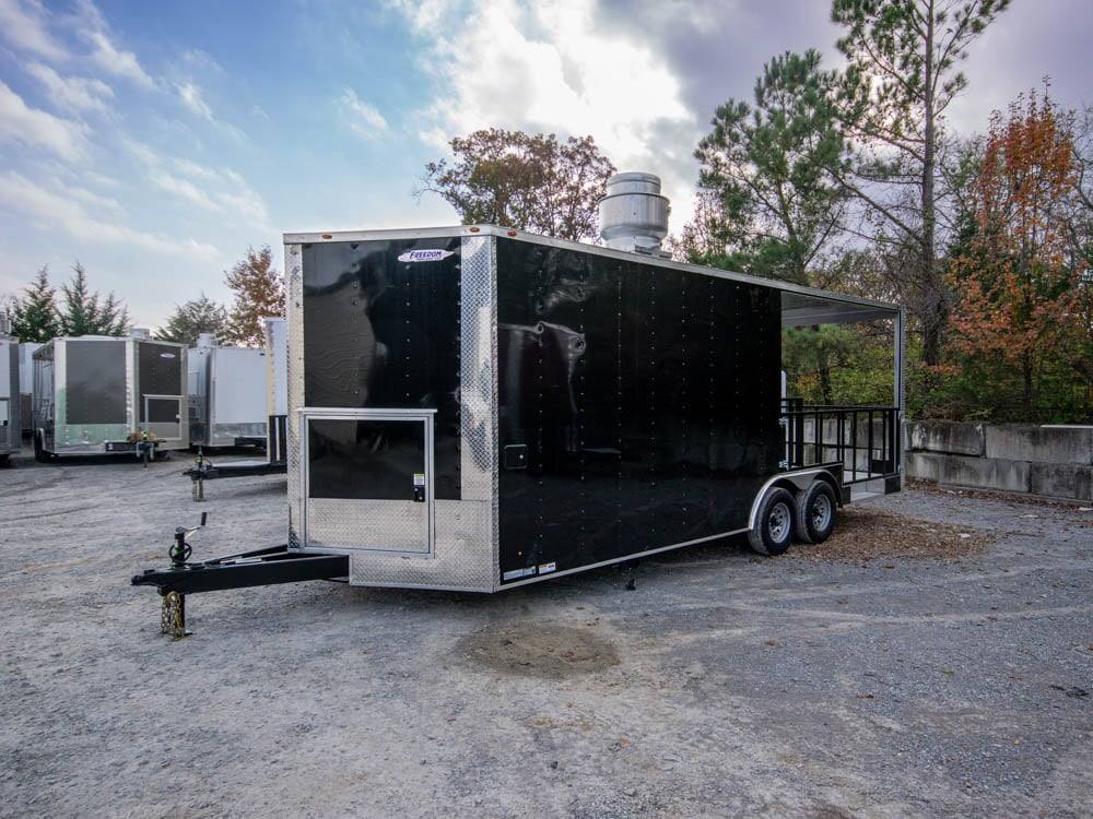 8.5' x 22' Black BBQ Concession Trailer with Appliances