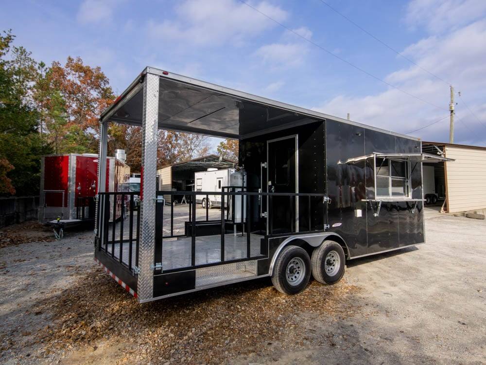 8.5' x 22' Black BBQ Concession Trailer with Appliances