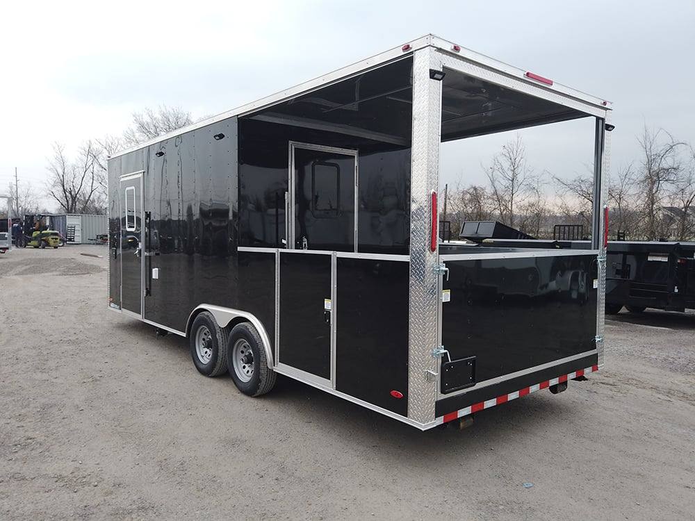 514-8.5-x-22-black-bbq-porch-concession-food-event-trailer-13.jpg 8.5' x 22' Black BBQ Porch Concession Food Event Trailer