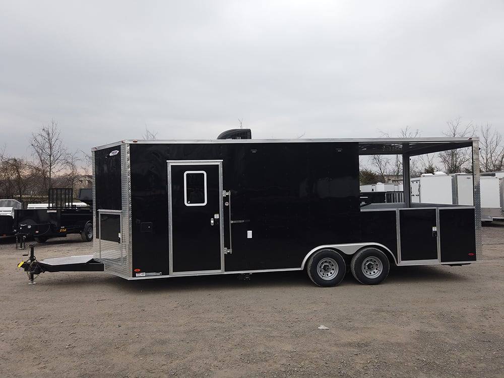 514-8.5-x-22-black-bbq-porch-concession-food-event-trailer-17.jpg 8.5' x 22' Black BBQ Porch Concession Food Event Trailer