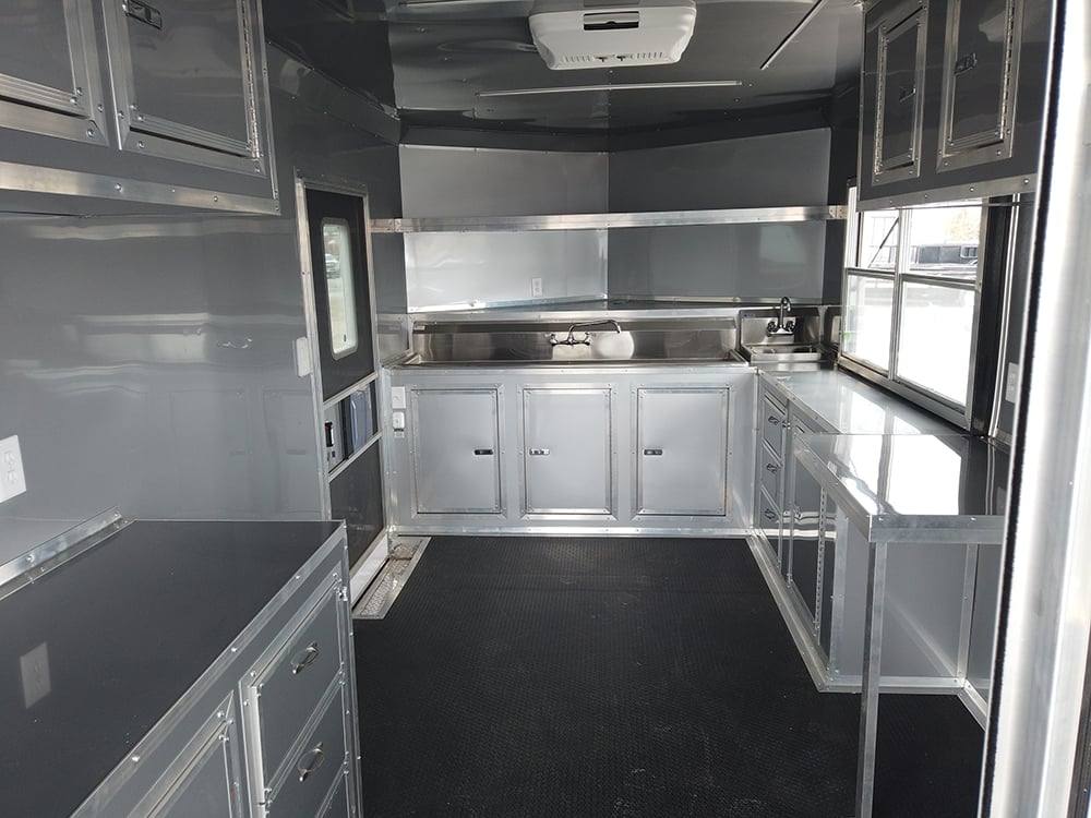 514-8.5-x-22-black-bbq-porch-concession-food-event-trailer-7.jpg 8.5' x 22' Black BBQ Porch Concession Food Event Trailer