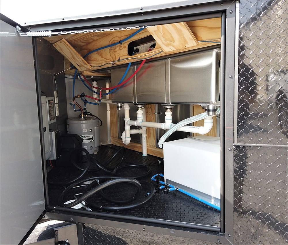 8.5' x 22' Black BBQ Porch Concession Food Trailer