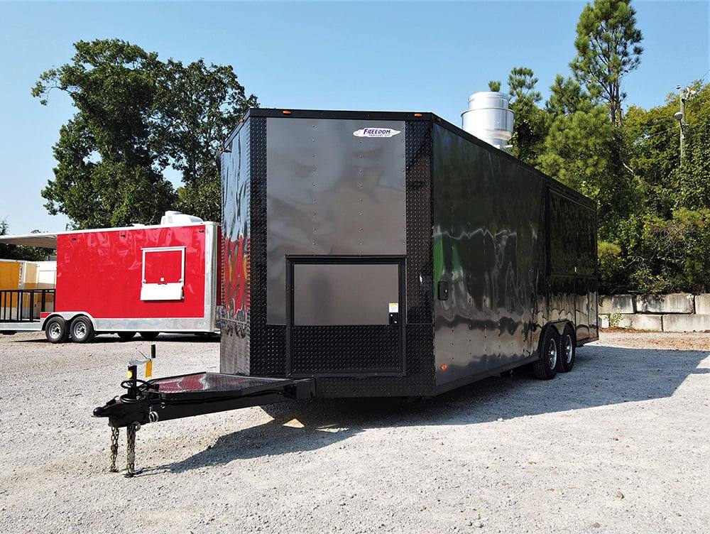 8.5' x 22' Black BBQ Porch Concession Food Trailer