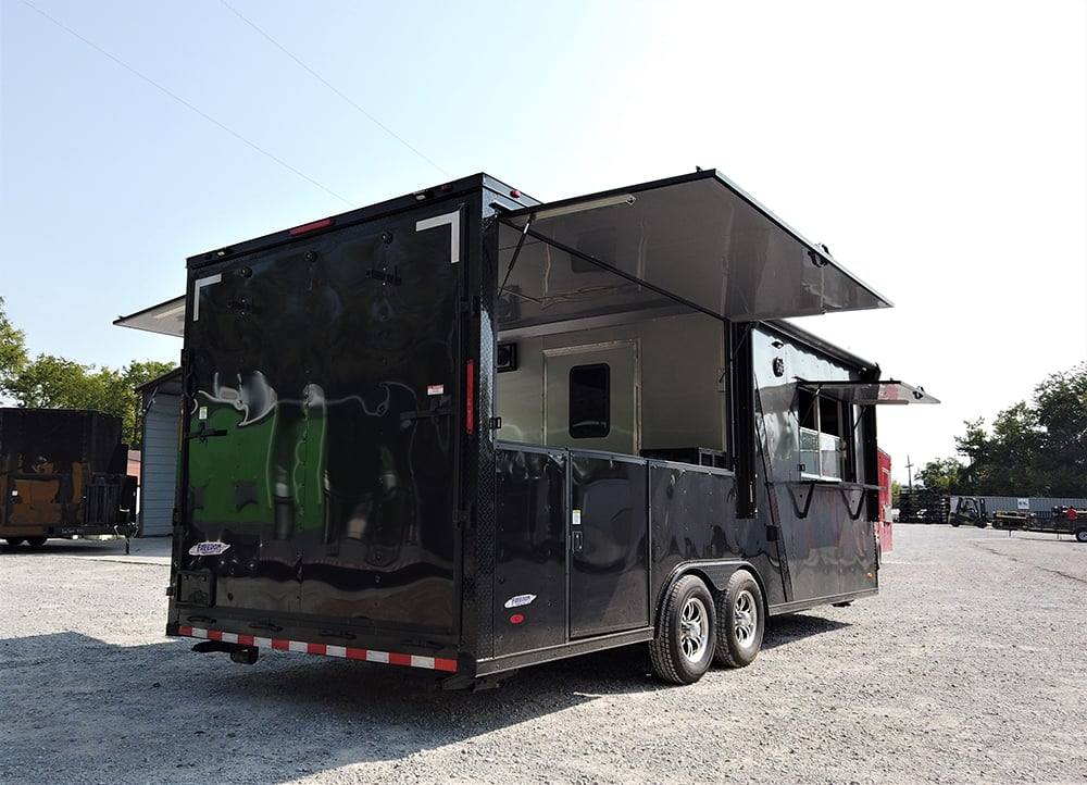 8.5' x 22' Black BBQ Porch Concession Food Trailer
