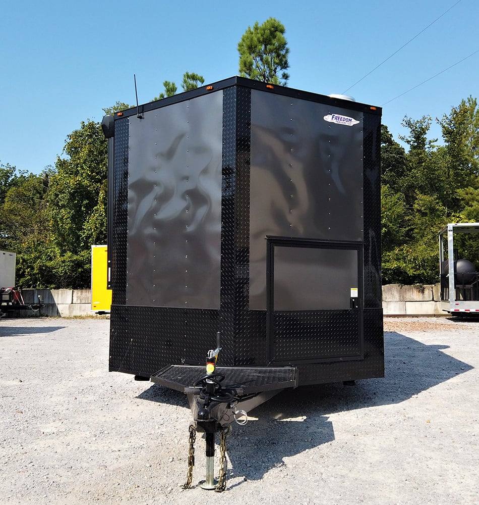 8.5' x 22' Black BBQ Porch Concession Food Trailer
