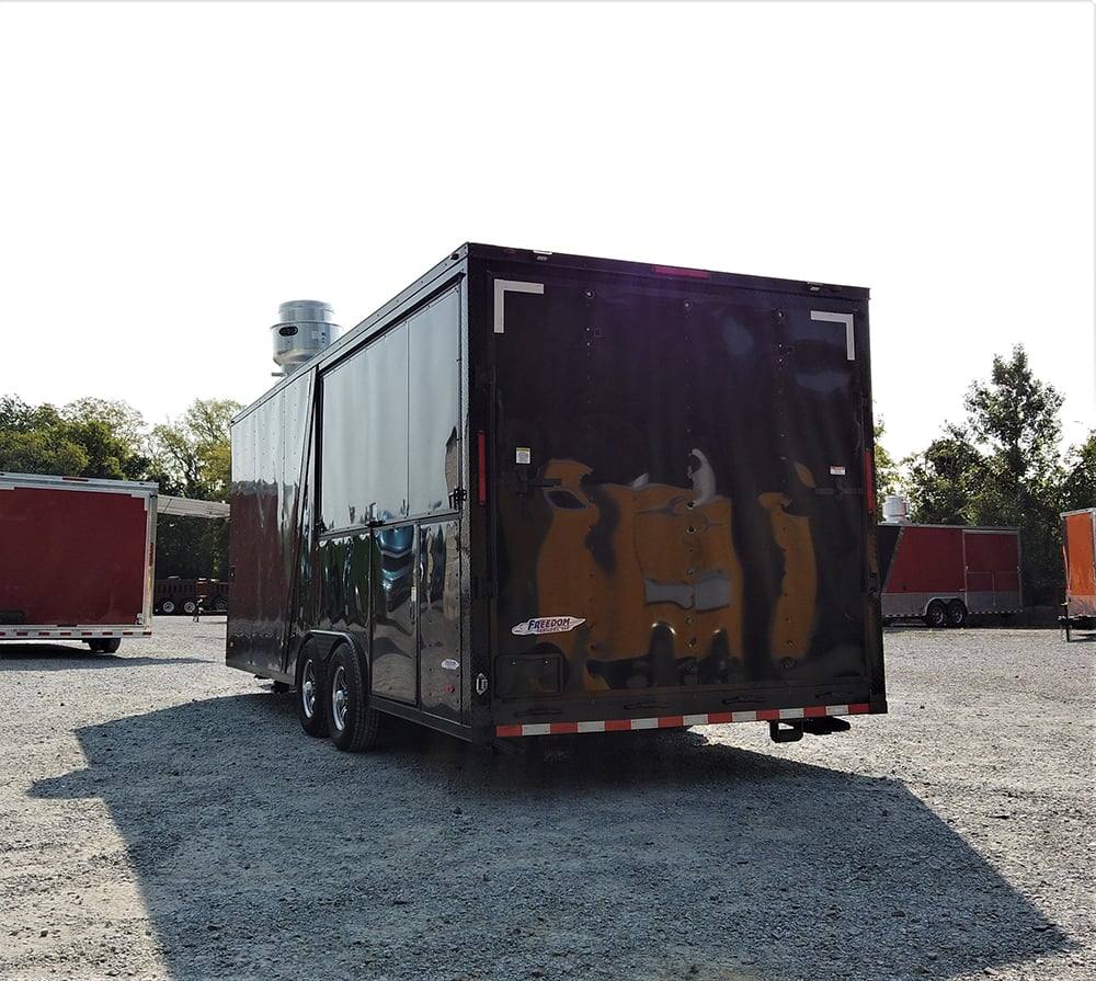 8.5' x 22' Black BBQ Porch Concession Food Trailer