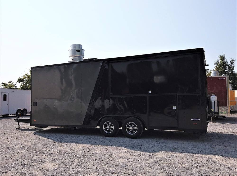 8.5' x 22' Black BBQ Porch Concession Food Trailer