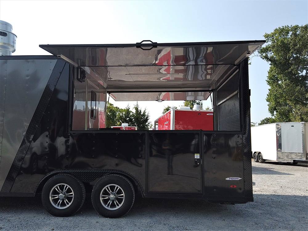 8.5' x 22' Black BBQ Porch Concession Food Trailer