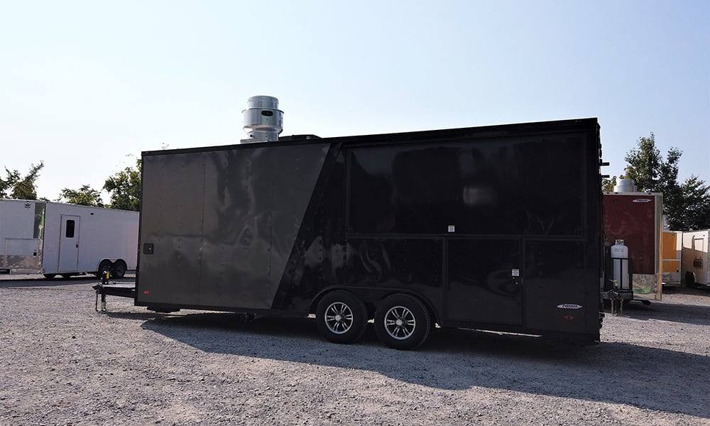 8.5' x 22' Black BBQ Porch Concession Food Trailer