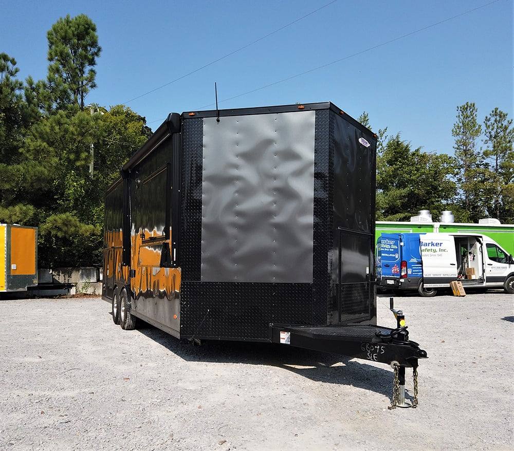 8.5' x 22' Black BBQ Porch Concession Food Trailer