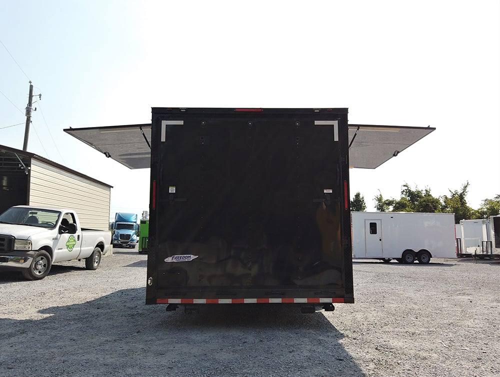 8.5' x 22' Black BBQ Porch Concession Food Trailer