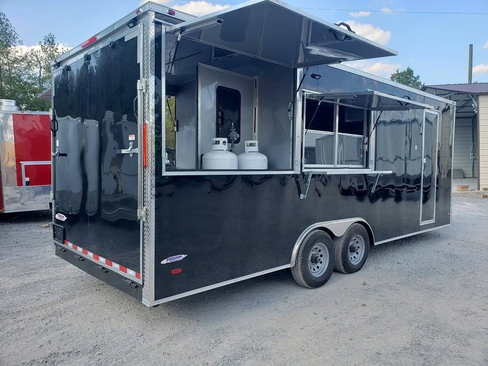 8.5' x 22' Black BBQ Porch Concession Trailer With Appliances