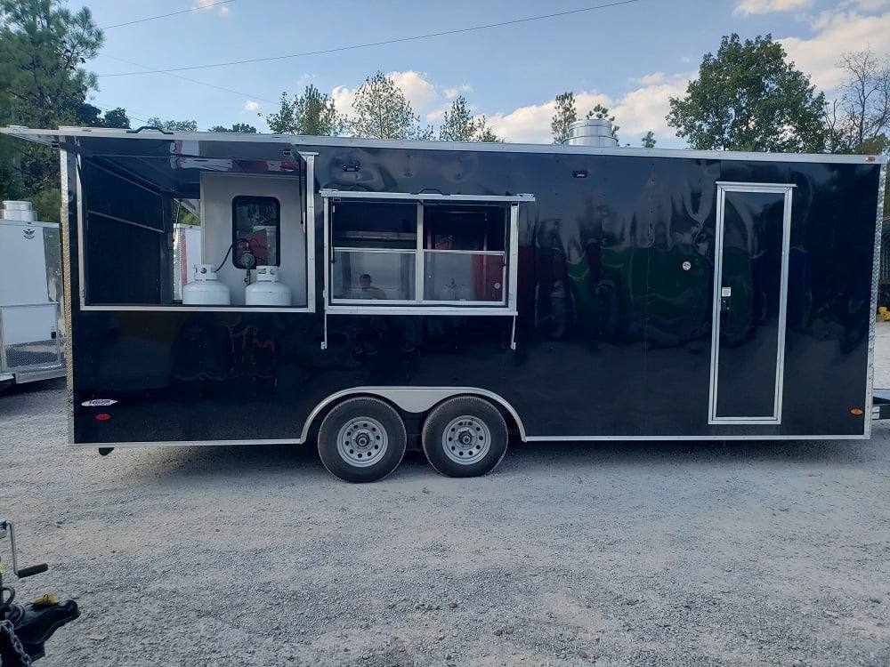 8.5' x 22' Black BBQ Porch Concession Trailer With Appliances