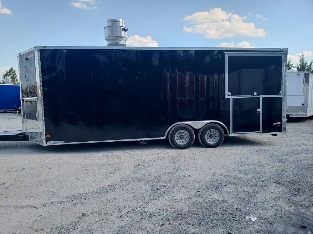 8.5' x 22' Black BBQ Porch Concession Trailer With Appliances