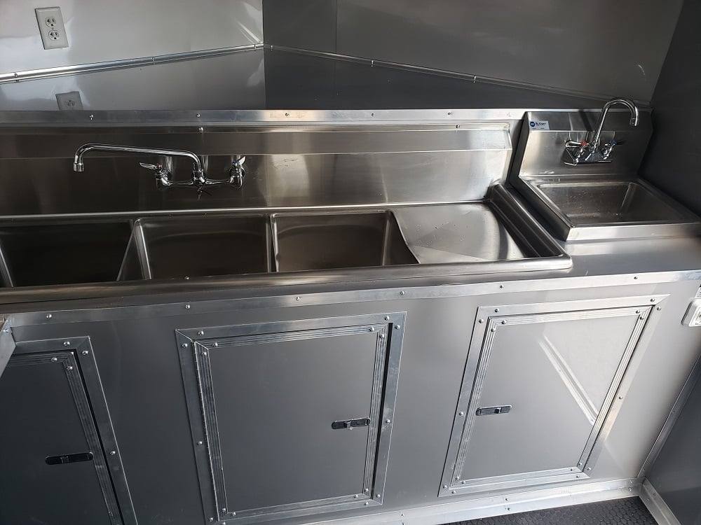 8.5' x 22' Black BBQ Porch Concession Trailer With Appliances