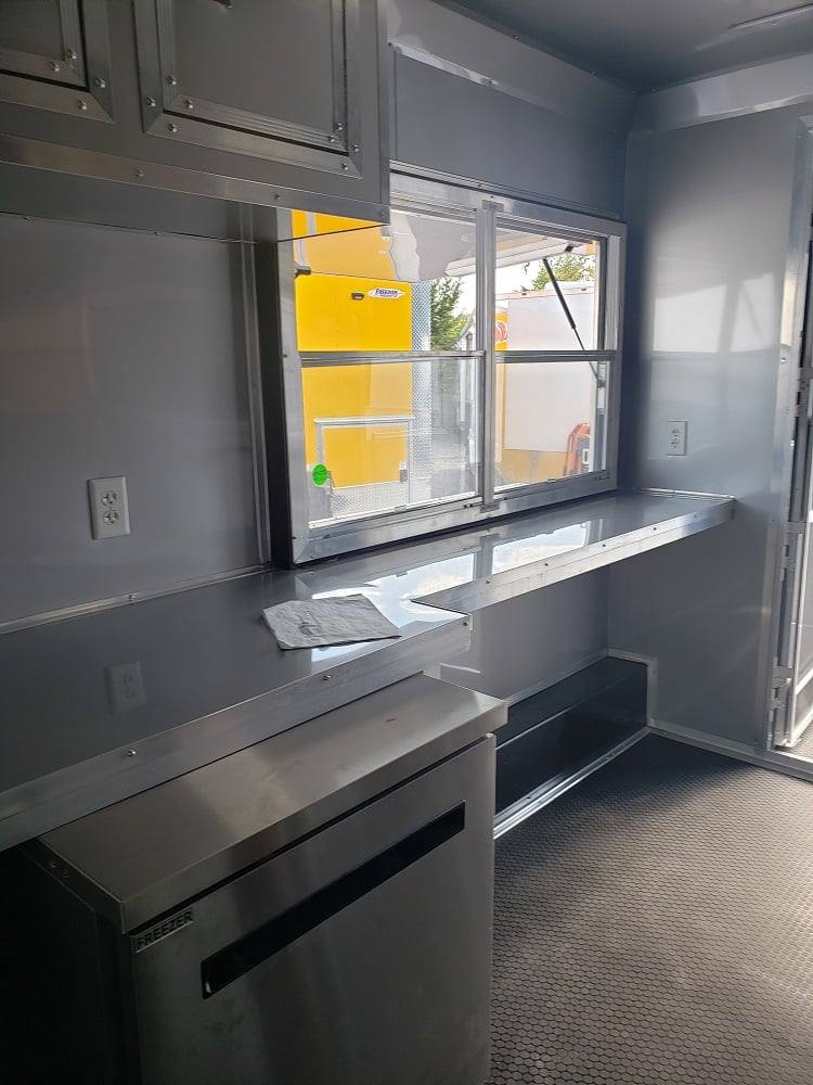 8.5' x 22' Black BBQ Porch Concession Trailer With Appliances