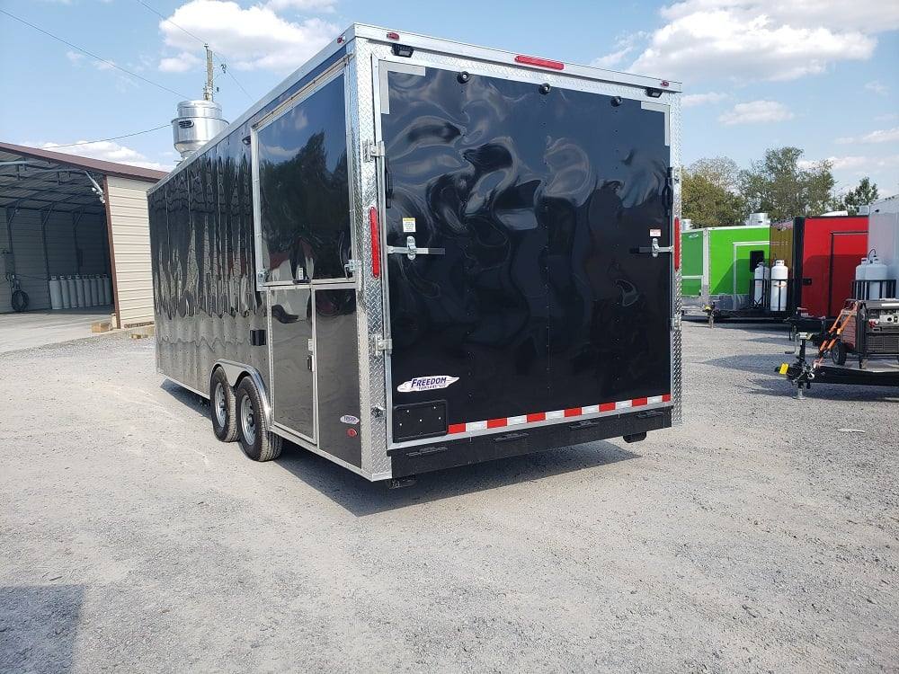 8.5' x 22' Black BBQ Porch Concession Trailer With Appliances