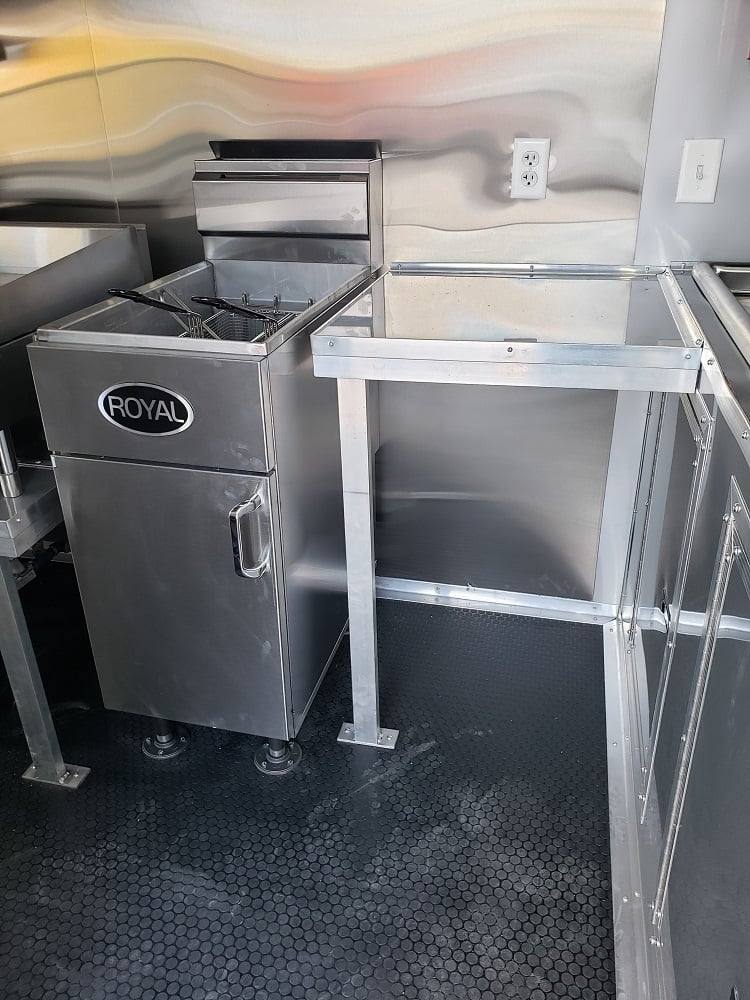 8.5' x 22' Black BBQ Porch Concession Trailer With Appliances