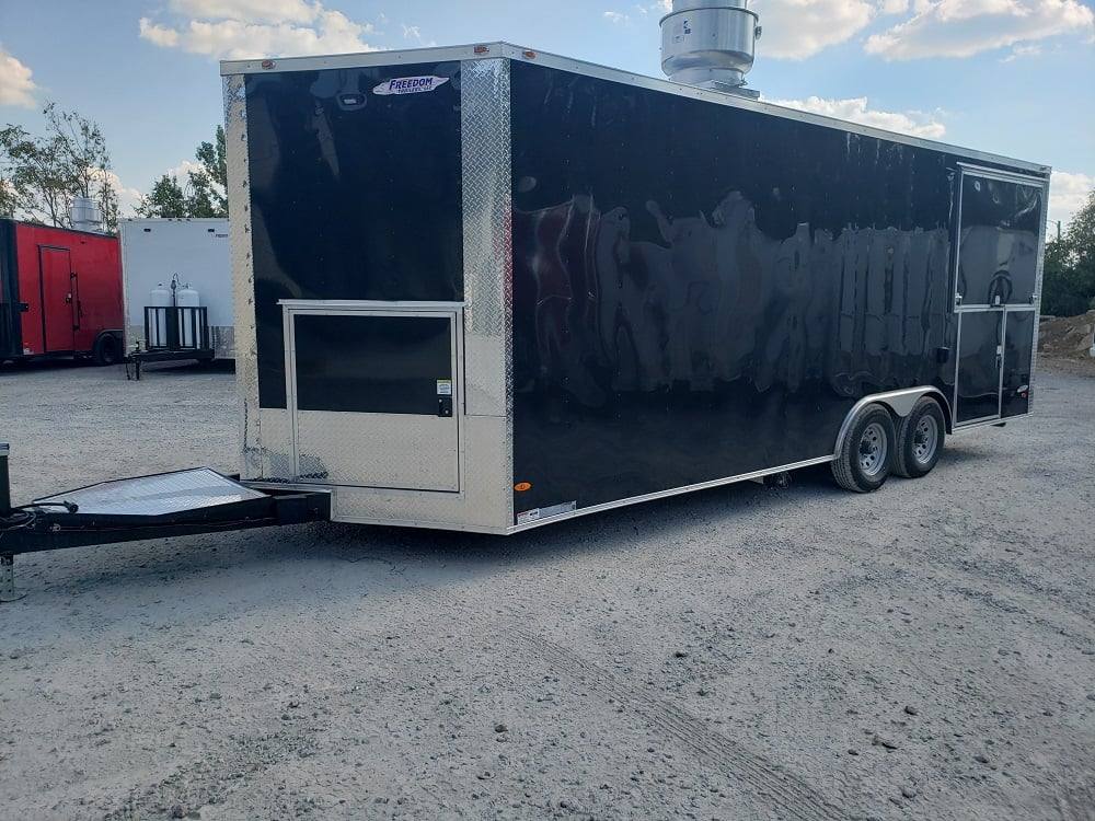 8.5' x 22' Black BBQ Porch Concession Trailer With Appliances