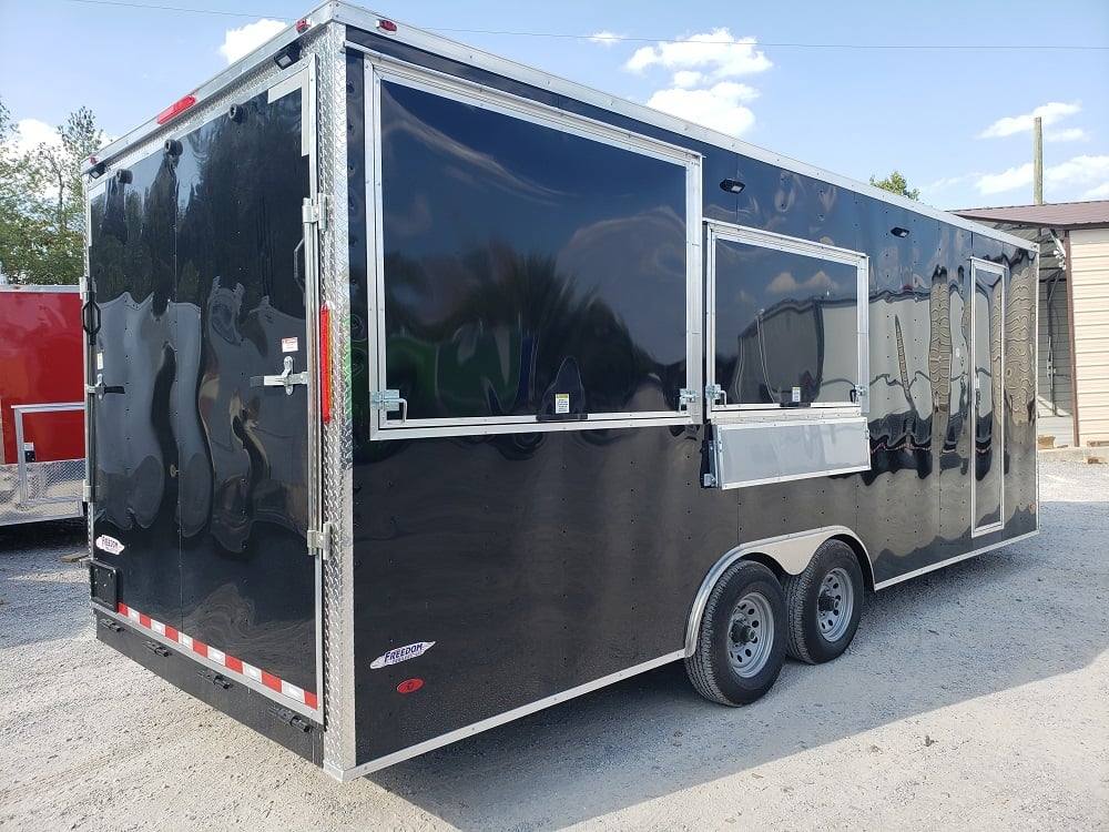 8.5' x 22' Black BBQ Porch Concession Trailer With Appliances