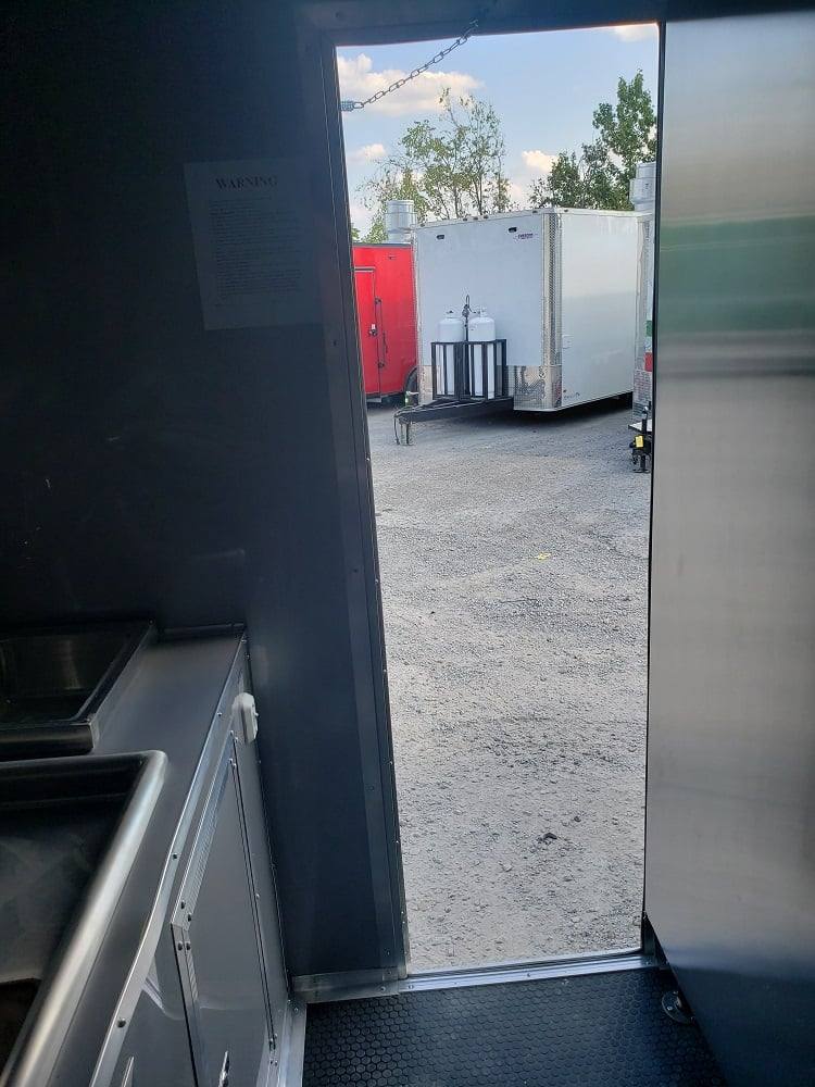 8.5' x 22' Black BBQ Porch Concession Trailer With Appliances
