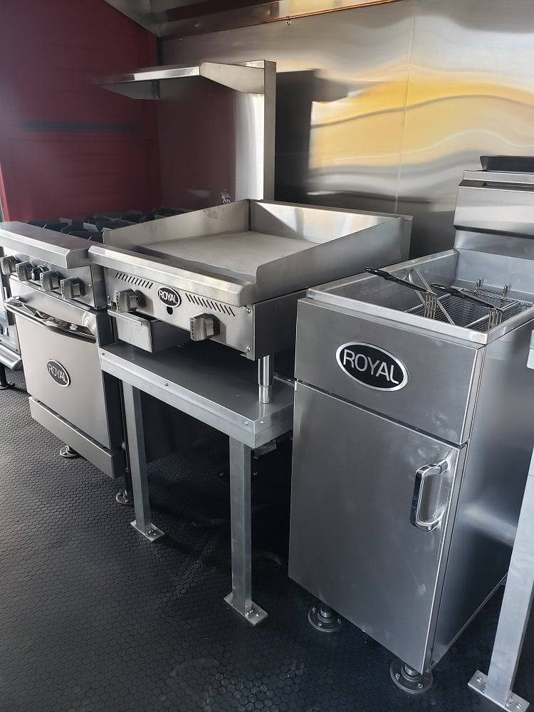 8.5' x 22' Black BBQ Porch Concession Trailer With Appliances