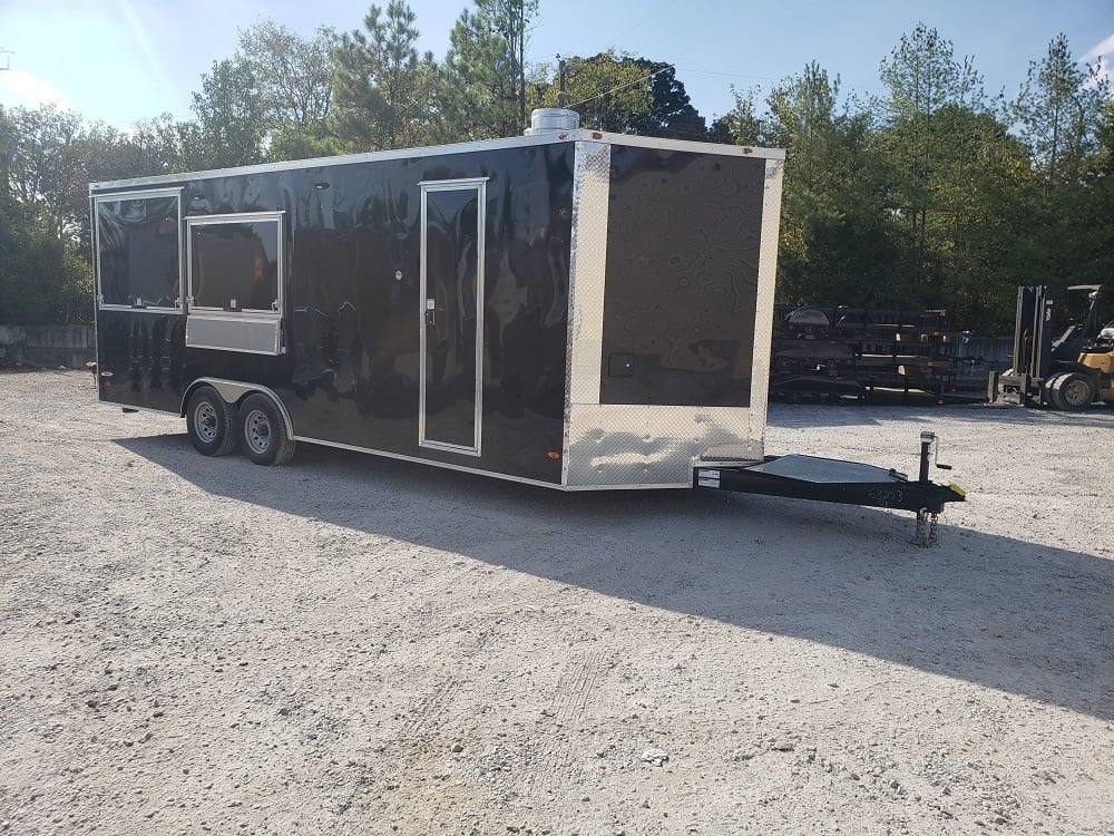 8.5' x 22' Black BBQ Porch Concession Trailer With Appliances