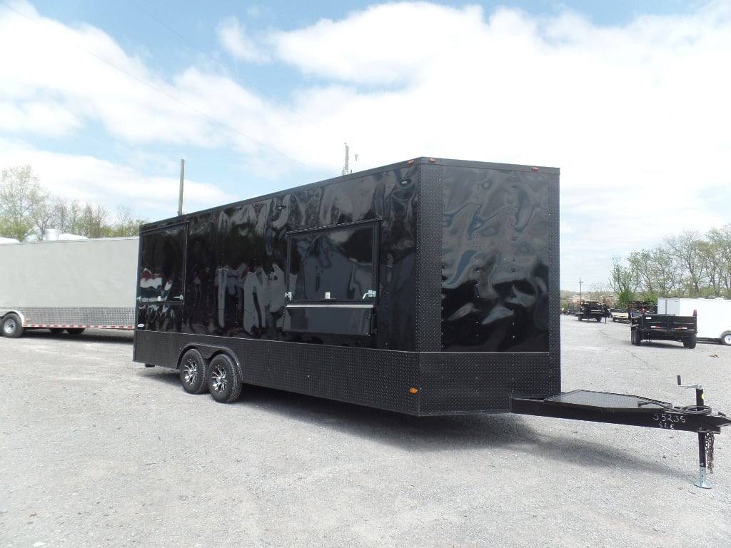 518-8.5-x-22-black-concession-bbq-food-event-catering-trailer-13.jpg 8.5' x 22' Black Concession BBQ Food Event Catering Trailer