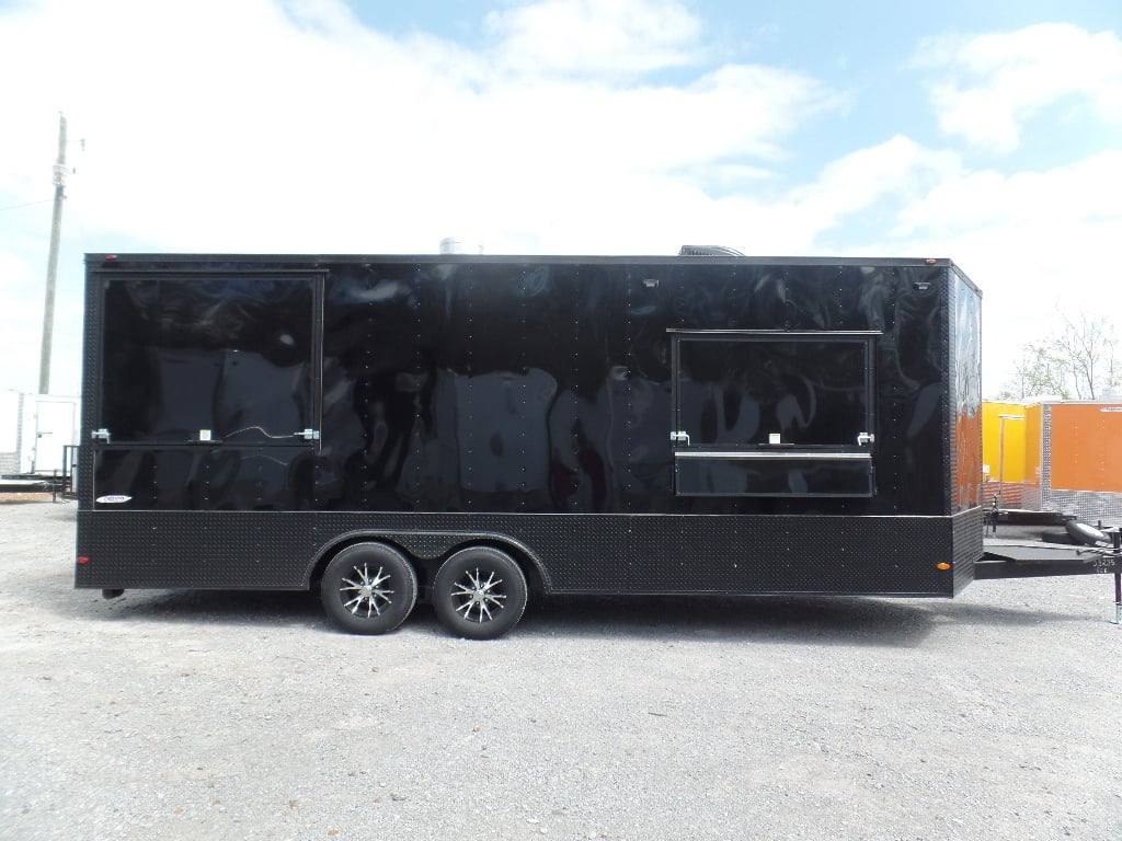 518-8.5-x-22-black-concession-bbq-food-event-catering-trailer-17.jpg 8.5' x 22' Black Concession BBQ Food Event Catering Trailer