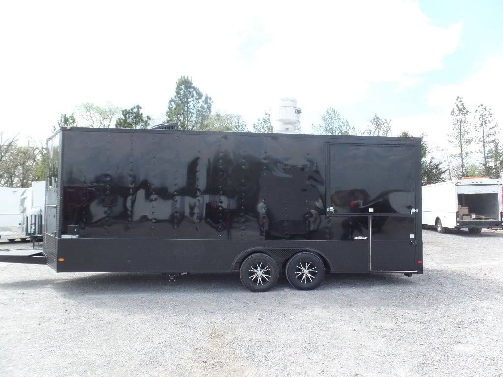 518-8.5-x-22-black-concession-bbq-food-event-catering-trailer-20.jpg 8.5' x 22' Black Concession BBQ Food Event Catering Trailer