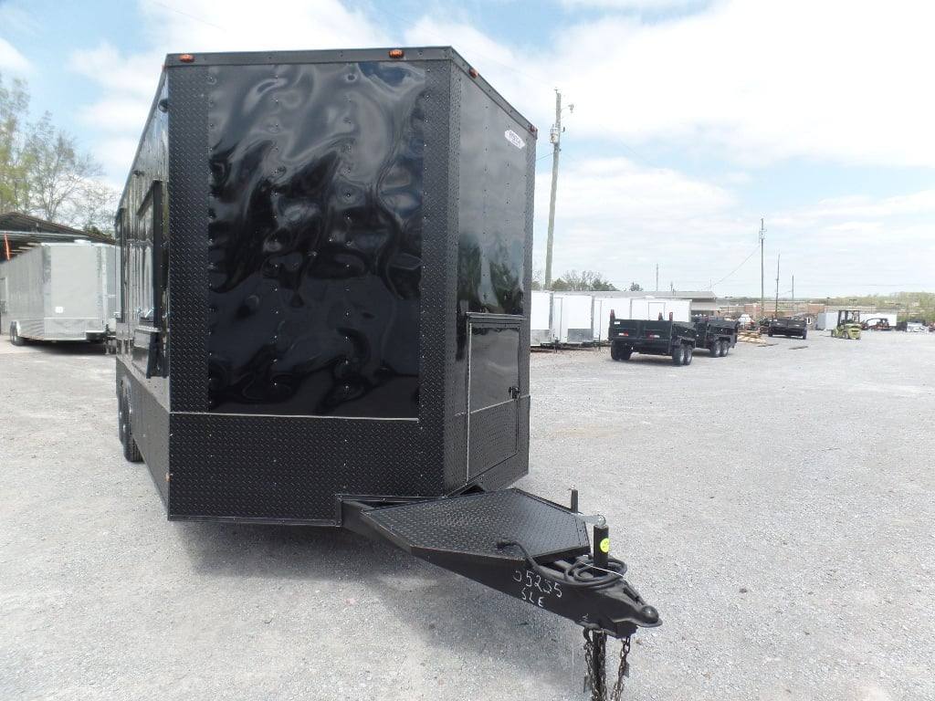 518-8.5-x-22-black-concession-bbq-food-event-catering-trailer-5.jpg 8.5' x 22' Black Concession BBQ Food Event Catering Trailer