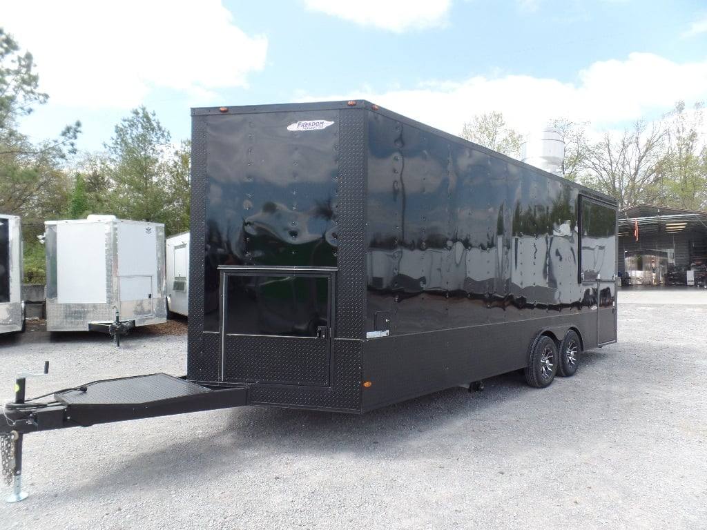 518-8.5-x-22-black-concession-bbq-food-event-catering-trailer-8.jpg 8.5' x 22' Black Concession BBQ Food Event Catering Trailer