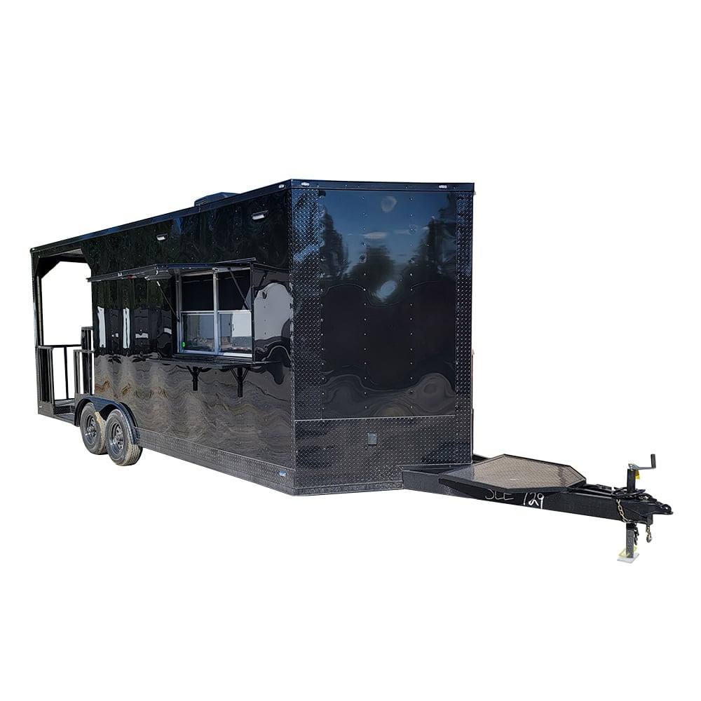 520-8.5-x-22-black-concession-trailer-food-event-catering-bbq-1.jpg 8.5' X 22' Black Concession Trailer Food Event Catering BBQ