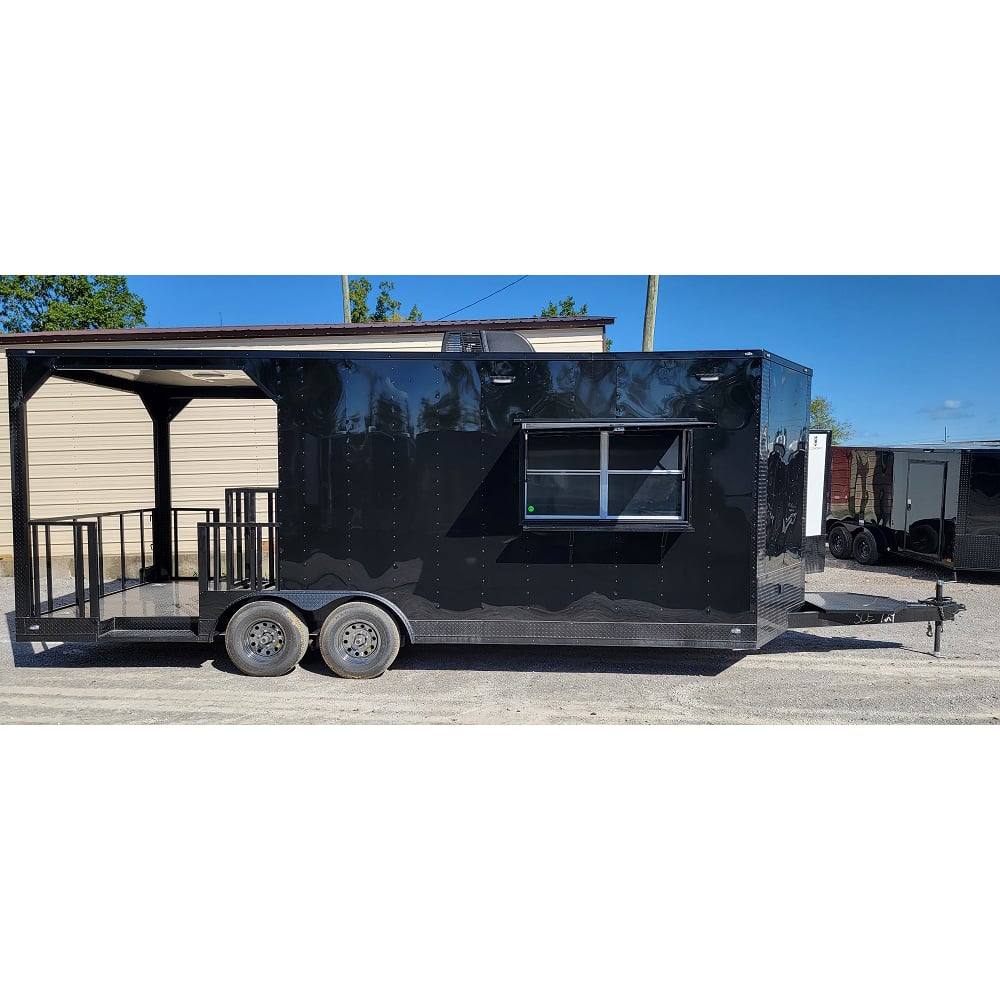520-8.5-x-22-black-concession-trailer-food-event-catering-bbq-14.jpg 8.5' X 22' Black Concession Trailer Food Event Catering BBQ